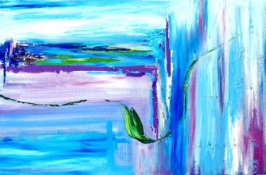 Painting titled "Sauge en fleur" by Marie A. Pelletier, Original Artwork