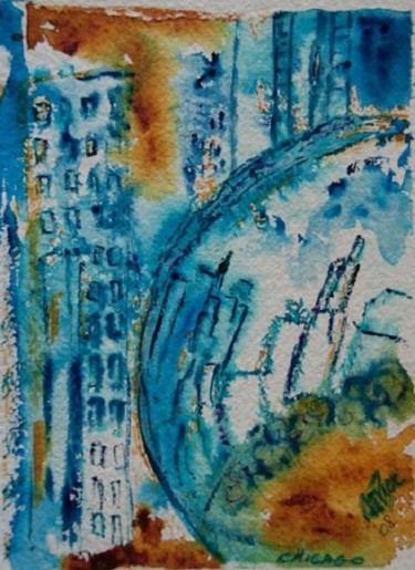 Painting titled "chicago view 2" by Mapie, Original Artwork