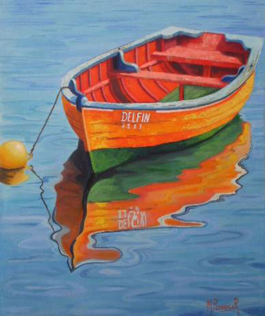 Pintura titulada "Bote naranjo" por Mapra, Obra de arte original