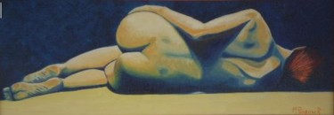 Peinture intitulée "Desnudo azul" par Mapra, Œuvre d'art originale, Huile