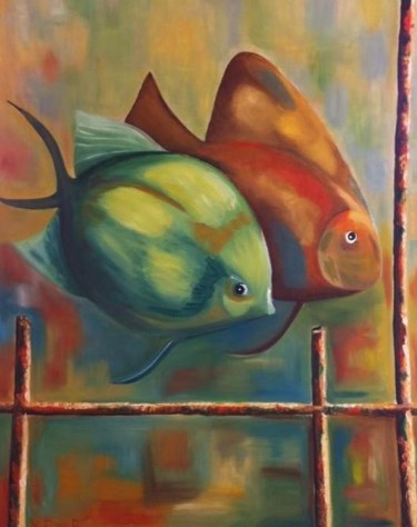 Painting titled "peces-3.jpg" by Mapra, Original Artwork, Oil