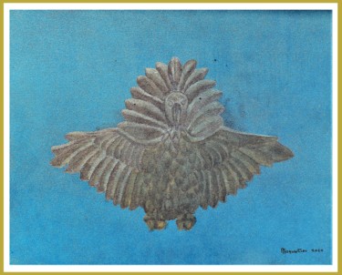 Painting titled "Oiseau LIAO" by André Maquestiau, Original Artwork, Acrylic Mounted on Wood Stretcher frame