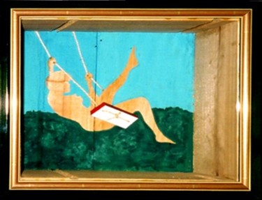 Schilderij getiteld "Pantin cruel" door André Maquestiau, Origineel Kunstwerk