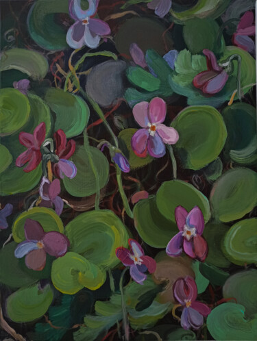 Painting titled "Violets." by Mariana Sobkiv, Original Artwork, Acrylic