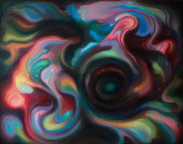 Painting titled "Cosmic vortices." by Mariana Sobkiv, Original Artwork, Oil