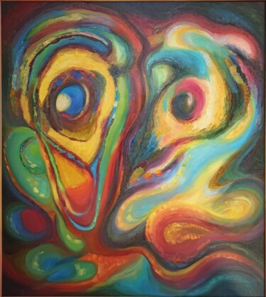 Malerei mit dem Titel "Binocular ascension." von Mariana Sobkiv, Original-Kunstwerk, Öl