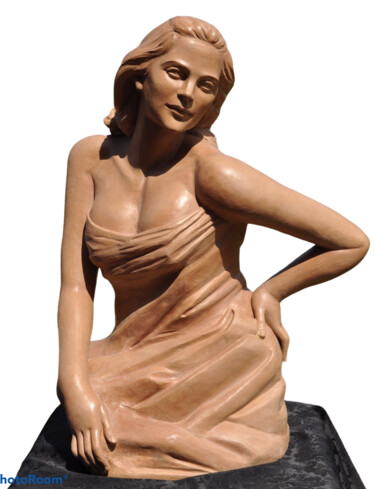 Escultura intitulada "MARION COTILLARD" por Mar Blazquez, Obras de arte originais, Argila