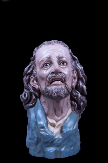 Escultura titulada "Miedo, expiacion" por Mar Blazquez, Obra de arte original, Madera