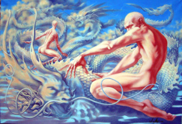 Картина под названием "Повелевающие воздуш…" - Леонид Маргвелашвили, Подлинное произведение искусства, Масло