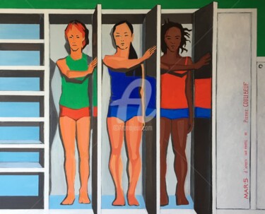 Ζωγραφική με τίτλο ""GIRLS R BACK! d'ap…" από Mar.S, Αυθεντικά έργα τέχνης, Λάδι