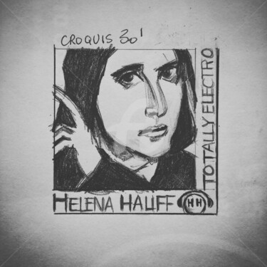 Desenho intitulada "Helena Hauff / Tota…" por Mar.S, Obras de arte originais, Lápis