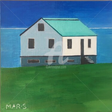 Painting titled "MY ISLANDIC HOUSE" by Mar.S, Original Artwork, Acrylic