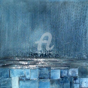 Pintura titulada "BLUE RAIN AND SEA,(…" por Mar.S, Obra de arte original, Oleo