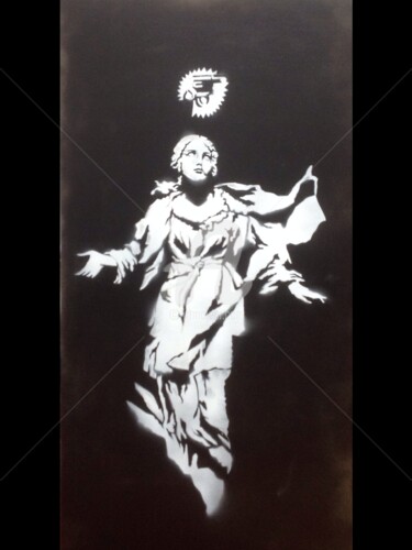 Schilderij getiteld "Hommage a Banksy" door Mar.S, Origineel Kunstwerk