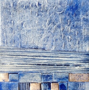 Peinture intitulée "BLUE RAIN AND SEA" par Mar.S, Œuvre d'art originale