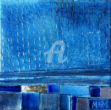 Painting titled "BLUE RAIN AND SEA #1" by Mar.S, Original Artwork, Other