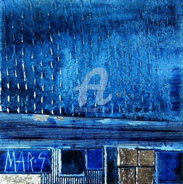 Peinture intitulée "BLUE RAIN AND SEA #3" par Mar.S, Œuvre d'art originale
