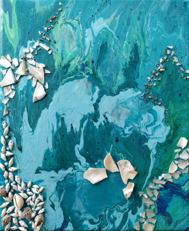 Peinture intitulée "Sea & Seashells" par Mariam Mary Ellen, Œuvre d'art originale, Acrylique