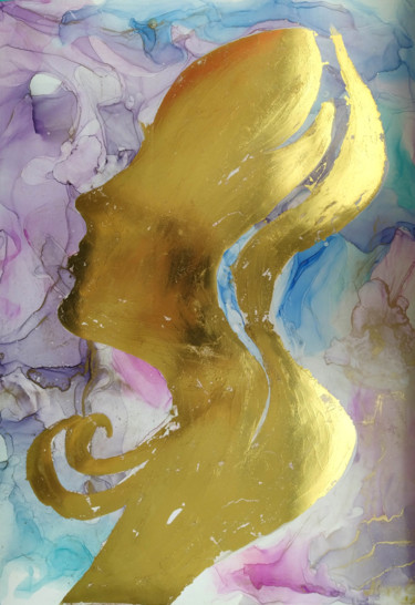 Картина под названием "Girl Silhouette" - Mariam Mary-Ellen, Подлинное произведение искусства, Чернила