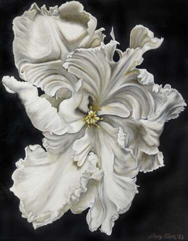 Painting titled "White tulip" by Mariam Mary-Ellen, Original Artwork, Oil