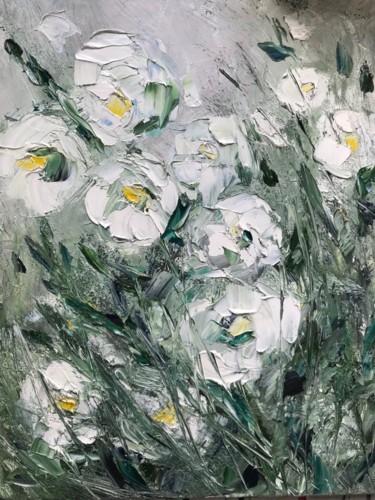 Картина под названием "Садовые цветы" - Мариетта Дашян, Подлинное произведение искусства, Масло
