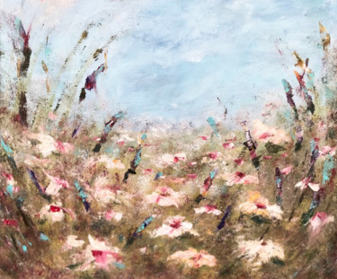 Картина под названием "Летнее цветочное по…" - Мариетта Дашян, Подлинное произведение искусства, Масло