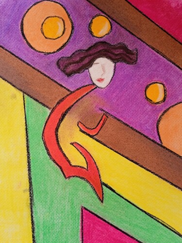 Peinture intitulée "Женщина в красном" par Mara Vagner, Œuvre d'art originale, Bombe aérosol