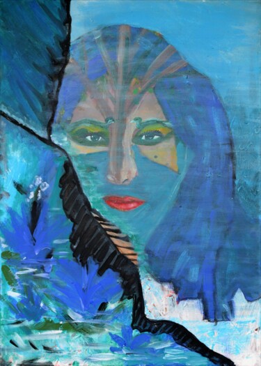 Painting titled "La Guardiana" by Maraid Suley Britto, Original Artwork, Acrylic Mounted on Wood Panel