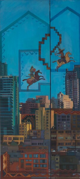 Картина под названием "Desire of a city II" - Maral Der Boghossian, Подлинное произведение искусства, Масло