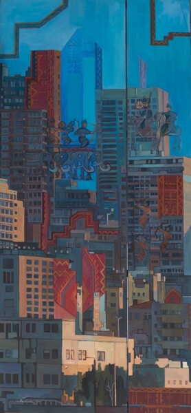 「Desire of a city I」というタイトルの絵画 Maral Der Boghossianによって, オリジナルのアートワーク, オイル