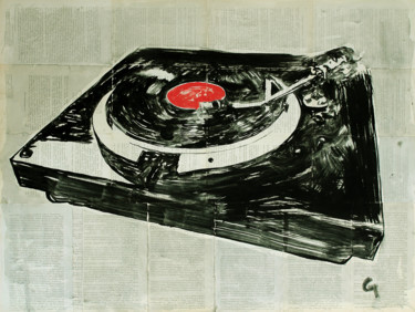 Painting titled "Vinyl ." by Marat Cherny, Original Artwork, Gouache