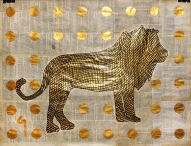 Картина под названием "Lion." - Marat Cherny, Подлинное произведение искусства, Акрил