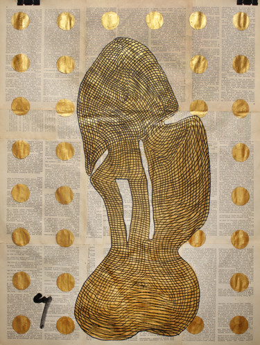 Malerei mit dem Titel "Abstract figure of…" von Marat Cherny, Original-Kunstwerk, Acryl