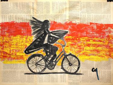 Pittura intitolato "Bike Ride." da Marat Cherny, Opera d'arte originale, Gouache