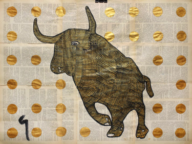 Peinture intitulée "Bull." par Marat Cherny, Œuvre d'art originale, Acrylique