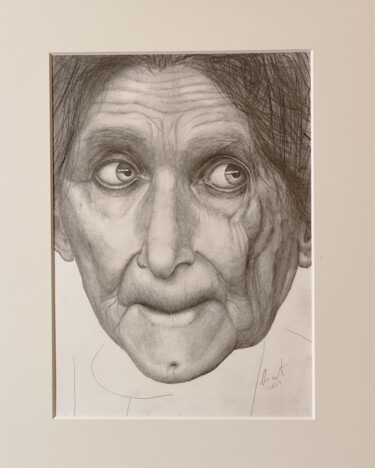 Drawing titled "A-31" by Marat Isakowitsch, Original Artwork, Pencil Mounted on Cardboard