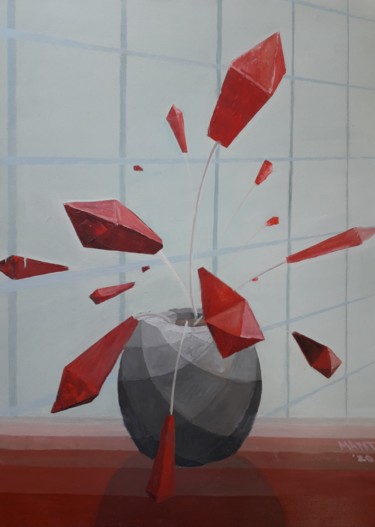 Картина под названием "Flatness" - Marat Japarov, Подлинное произведение искусства, Масло Установлен на Деревянная рама для…