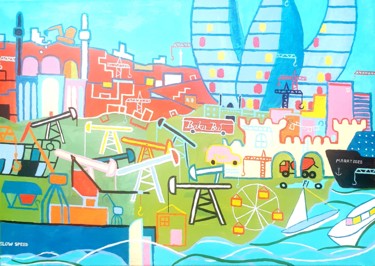 Baku Peinture intitulée "Baku" par Marat Japarov, Œuvre d'art originale, Huile Monté sur Châssis