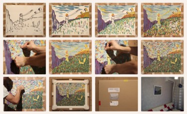 Картина под названием "Процесс лепки и упа…" - Марат Закиров, Подлинное произведение искусства, Масло