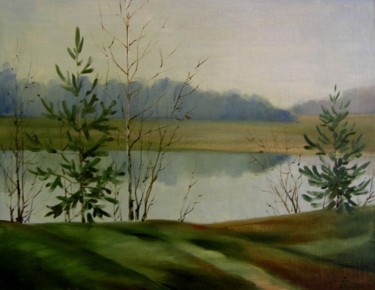 Painting titled "Акварельное настрое…" by Anatolii Moroziuk, Original Artwork, Oil