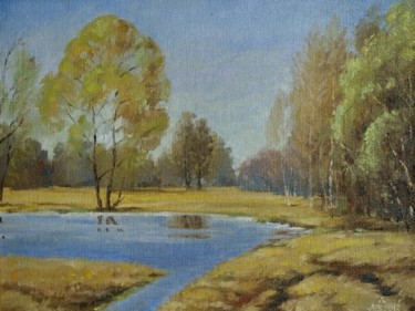 Painting titled "Первая зелень" by Anatolii Moroziuk, Original Artwork
