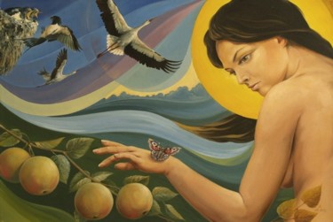 Картина под названием "Между весной и осен…" - Анатолий Морозюк, Подлинное произведение искусства, Другой