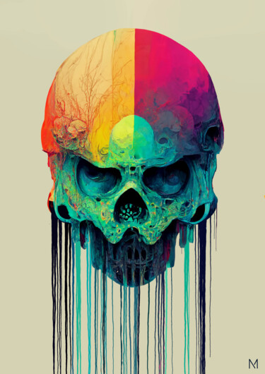 Grafika cyfrowa / sztuka generowana cyfrowo zatytułowany „skullpainting” autorstwa Marc Alapont, Oryginalna praca, 2D praca…