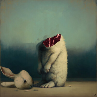 Digitale Kunst mit dem Titel "bunny lover" von Marc Alapont, Original-Kunstwerk, 2D digitale Arbeit