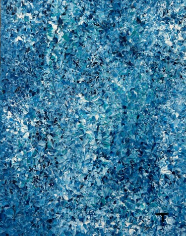 Painting titled "Nuances de bleus 3" by Marc-André Turgeon, Original Artwork, Acrylic