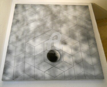 Schilderij getiteld "Concept Espace" door Anguis, Origineel Kunstwerk, Olie