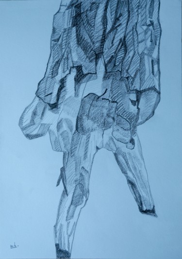 Рисунок под названием "ANTHROPO 1" - Marc Barn, Подлинное произведение искусства, Карандаш