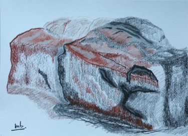Drawing titled "ROCHERS 2" by Marc Barn, Original Artwork, Chalk