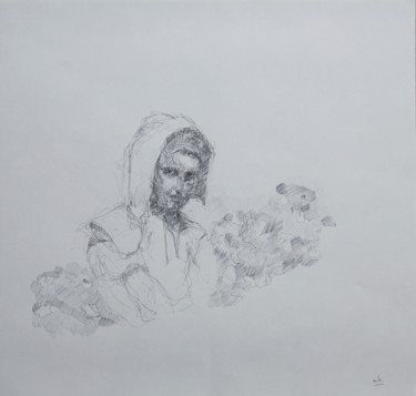 Рисунок под названием "ANTHROPO 10" - Marc Barn, Подлинное произведение искусства, Шариковая ручка