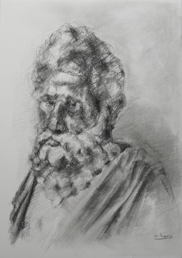 Drawing titled "PORTRAIT 23" by Marc Barn, Original Artwork, Charcoal